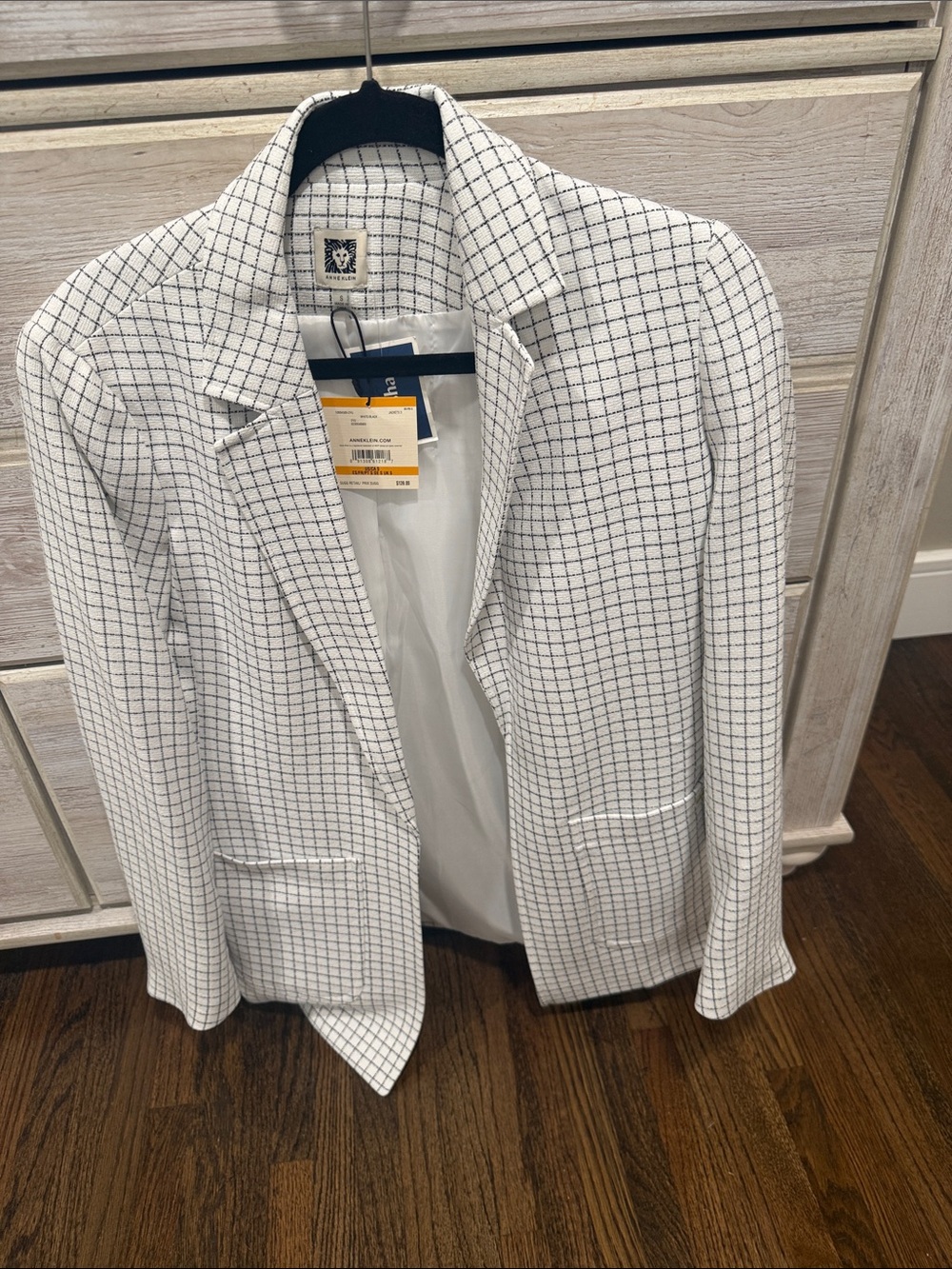 White Grid-Pattern Blazer - Woman’s Anne Klein